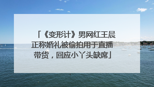 《变形计》男网红王晨正称婚礼被偷拍用于直播带货，回应小丫头缺席