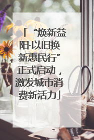 “焕新益阳·以旧换新惠民行”正式启动，激发城市消费新活力