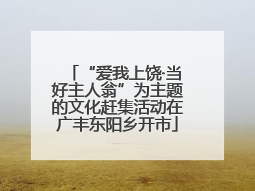 “爱我上饶·当好主人翁”为主题的文化赶集活动在广丰东阳乡开市
