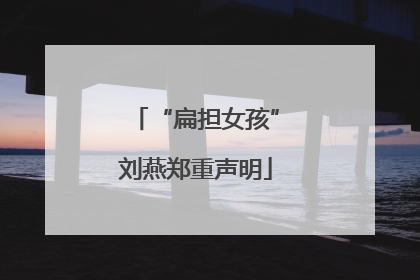 “扁担女孩”刘燕郑重声明