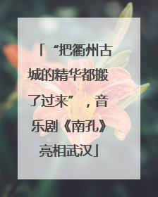 “把衢州古城的精华都搬了过来”，音乐剧《南孔》亮相武汉