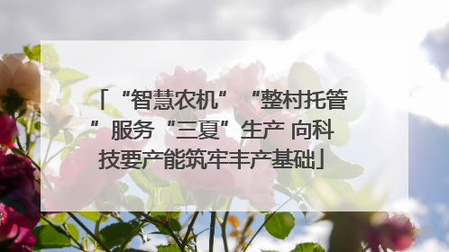 “智慧农机”“整村托管”服务“三夏”生产 向科技要产能筑牢丰产基础