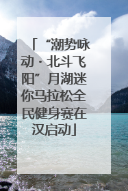 “潮势咏动・北斗飞阳”月湖迷你马拉松全民健身赛在汉启动