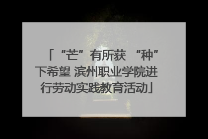 “芒”有所获 “种”下希望 滨州职业学院进行劳动实践教育活动