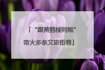“跟黄鹤楼同框”带火多条文旅街巷