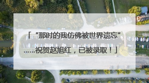 “那时的我仿佛被世界遗忘”……祝贺赵旭红，已被录取！