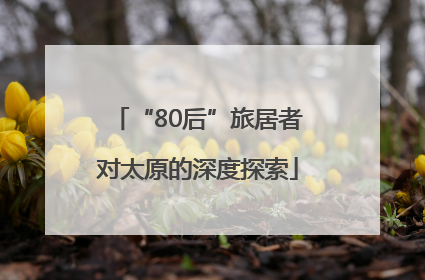 “80后”旅居者对太原的深度探索