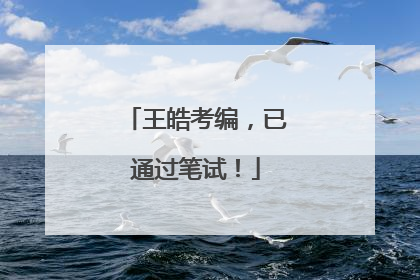 王皓考编，已通过笔试！