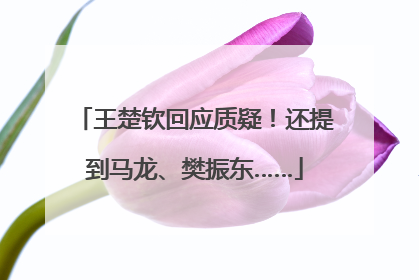 王楚钦回应质疑！还提到马龙、樊振东……