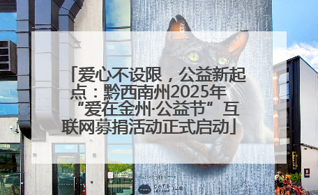 爱心不设限，公益新起点：黔西南州2025年“爱在金州·公益节”互联网募捐活动正式启动