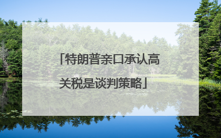 特朗普亲口承认高关税是谈判策略