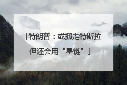 特朗普：或挪走特斯拉 但还会用“星链”
