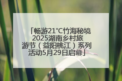 畅游21℃竹海秘境 2025湖南乡村旅游节（益阳桃江）系列活动5月29日启幕