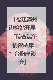 福建漳州边检站开展“粽香端午 情浓两岸”台胞座谈会