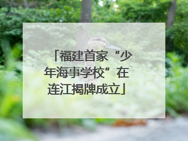 福建首家“少年海事学校”在连江揭牌成立