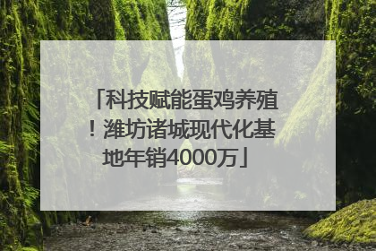 科技赋能蛋鸡养殖！潍坊诸城现代化基地年销4000万