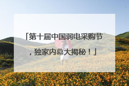 第十届中国弱电采购节，独家内幕大揭秘！