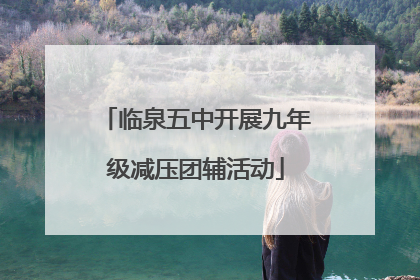临泉五中开展九年级减压团辅活动