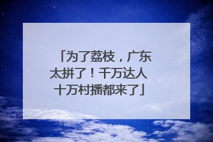 为了荔枝，广东太拼了！千万达人十万村播都来了