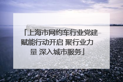 上海市网约车行业党建赋能行动开启 聚行业力量 深入城市服务