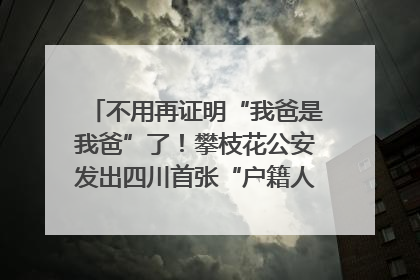 不用再证明“我爸是我爸”了！攀枝花公安发出四川首张“户籍人口直系亲属关系谱”