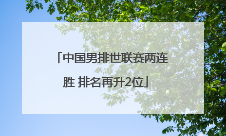 中国男排世联赛两连胜 排名再升2位