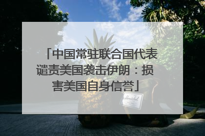 中国常驻联合国代表谴责美国袭击伊朗：损害美国自身信誉