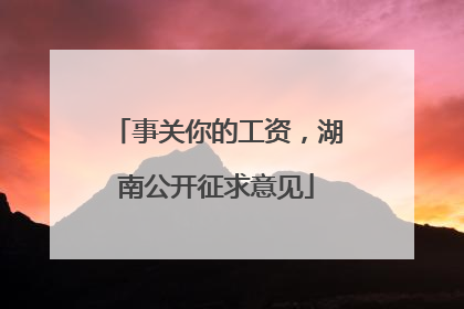 事关你的工资，湖南公开征求意见
