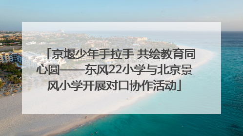 京堰少年手拉手 共绘教育同心圆——东风22小学与北京景风小学开展对口协作活动