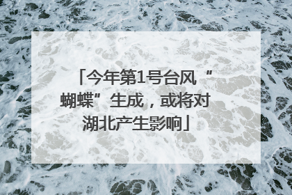 今年第1号台风“蝴蝶”生成，或将对湖北产生影响