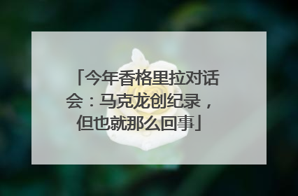 今年香格里拉对话会：马克龙创纪录，但也就那么回事