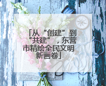 从“创建”到“共建”，东营市精绘全民文明新画卷