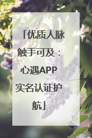 优质人脉触手可及：心遇APP实名认证护航