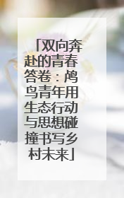 双向奔赴的青春答卷：鸬鸟青年用生态行动与思想碰撞书写乡村未来