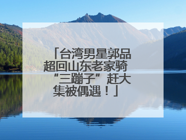 台湾男星郭品超回山东老家骑“三蹦子”赶大集被偶遇！