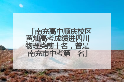 南充高中顺庆校区黄灿高考成绩进四川物理类前十名，曾是南充市中考第一名