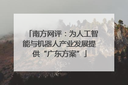 南方网评：为人工智能与机器人产业发展提供“广东方案”