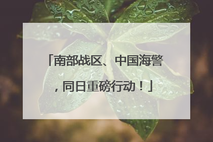南部战区、中国海警，同日重磅行动！