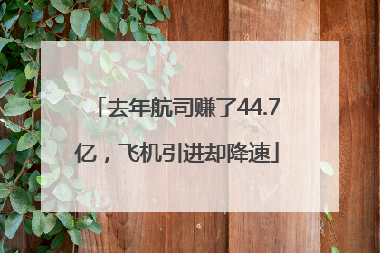 去年航司赚了44.7亿，飞机引进却降速