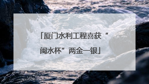 厦门水利工程喜获“闽水杯”两金一银