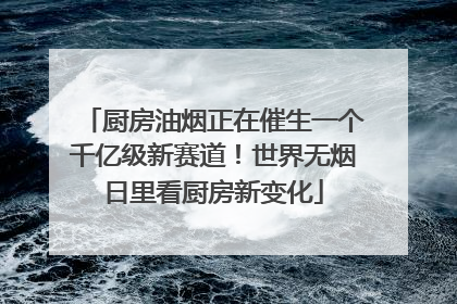 厨房油烟正在催生一个千亿级新赛道！世界无烟日里看厨房新变化