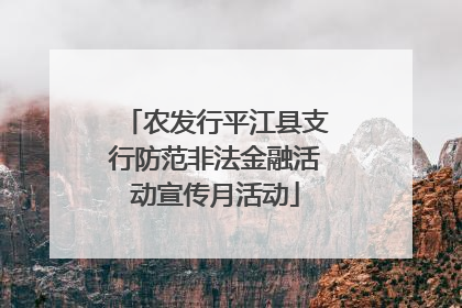 农发行平江县支行防范非法金融活动宣传月活动