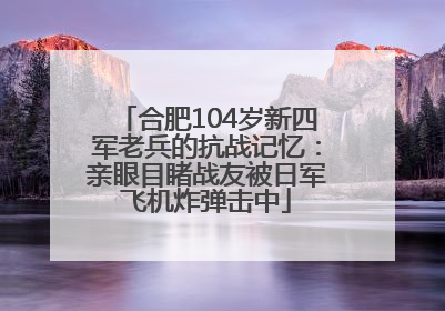 合肥104岁新四军老兵的抗战记忆：亲眼目睹战友被日军飞机炸弹击中