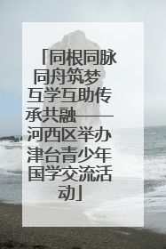 同根同脉同舟筑梦 互学互助传承共融——河西区举办津台青少年国学交流活动