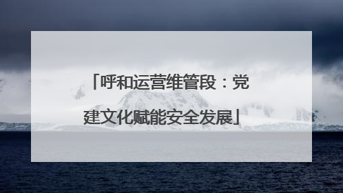 呼和运营维管段：党建文化赋能安全发展