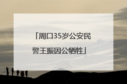 周口35岁公安民警王振因公牺牲