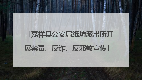 嘉祥县公安局纸坊派出所开展禁毒、反诈、反邪教宣传