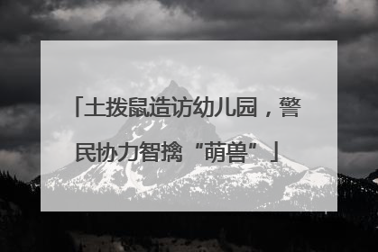 土拨鼠造访幼儿园，警民协力智擒“萌兽”