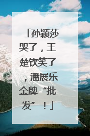 孙颖莎哭了，王楚钦笑了，潘展乐金牌“批发”！