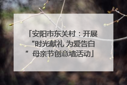 安阳市东关村：开展“时光献礼 为爱告白”母亲节创意墙活动